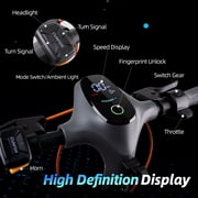 CUNFON Electric Scooter Adult with 1200W Motor Folding E-scooter, 50 Mile Range, 10.5 off Road Tires,Max Limited 31Mph,Fingerprint Unlock and App Controller