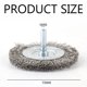 thumbnail image 4 of 5er-Set Scheibenbürsten aus feinem Stahldraht Ø 75 mm für Metall und Stein, Drahtbürste für Bohrmaschine mit 6 mm Schaft, zum Entrosten, Abbeizen, Schaben und Reinigen, 4 of 5
