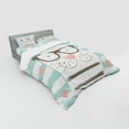thumbnail image 2 of Ambesonne Animal Bedding Set 4 Pcs, Hipster Cartoon Cat Art, Queen, White Blue and Pink, 2 of 2