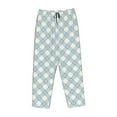 thumbnail image 4 of Xecao Daisy Plaid Blue Women's Straight Lounge Pajama Pants: The Epitome of Relaxed Sleepwear, 4 of 9