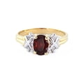 thumbnail image 1 of Galaxy Gold 14k Yellow Gold Ring with Genuine Diamonds and Natural Oval-shaped Garnet - Size 5.5, 1 of 2
