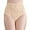 Beige, variant on Women Solid Sexy Lace Seamless Panties Plus Size Mid High Waist Hollow Breathable Briefs