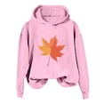 thumbnail image 1 of WEAIXIMIUNG Ensembles de Sweat-Shirts Raccourcis pour Femmes, Mode Hiver, Imprimé Feuille d'Érable à Capuche, 1 of 3