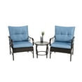 thumbnail image 3 of Enyopro 3-Piece Patio Furniture Set, Outdoor Wicker Rattan Chair Conversation Set with Coffee Table, All-Weather PE Rattan Bistro Set for Backyard, Balcony, Garden, Blue, 3 of 7