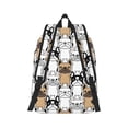 thumbnail image 2 of Honeii French Bulldog 2 Print Canvas College Laptop Backpack, Durable Rucksack Travel Notebook Bag School Backpack Book Bag for Men Women-Medium, 2 of 7
