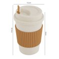 thumbnail image 4 of 450ML Coffee Cups With Lids Wheat Straw Reusable Portable Coffee Cup Dishwasher Safe Coffee Mug Coffee Tea Travel Cups, 4 of 7