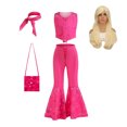 thumbnail image 5 of Disfraz rosa de película para niña, conjunto de ropa con Top estrellado y pantalones, vestido de princesa para fiesta de cumpleaños y Halloween, 2023, 5 of 5