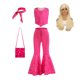 thumbnail image 5 of Disfraz rosa de película para niña, conjunto de ropa con Top estrellado y pantalones, vestido de princesa para fiesta de cumpleaños y Halloween, 2023, 5 of 5