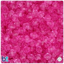BeadTin Pink Transparent 8mm Faceted Bicone Acrylic Beads (200pcs)