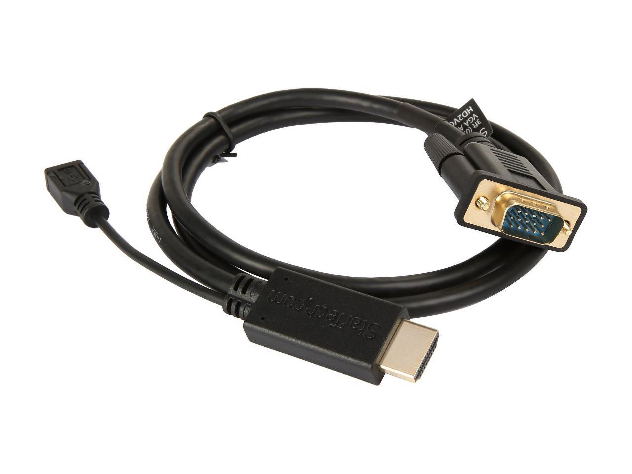 StarTech HD2VGAMM3 HDMI to VGA Cable - 3 ft. / 1m - 1080p - 1920 x 1200  - Active HDMI Cable - Monitor Cable - Computer Cable - image 2 of 3