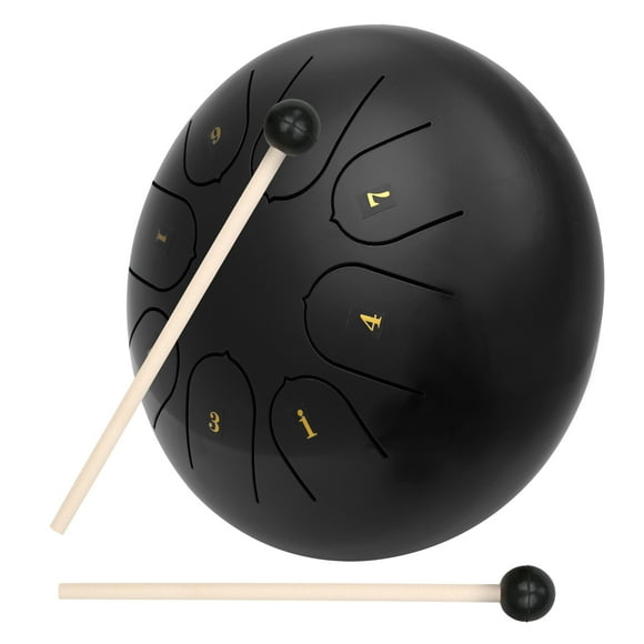 8 Notes C-key 6-inch Mini Steel Tongue Drum Hand Pan Drum Percussion Instrument with Drumsticks