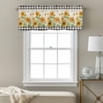 thumbnail image 3 of Rod Pocket Window Valances Farm Sunflower Plant Retro Black Check Short Kitchen Curtains Rustic Watercolor Floral Bee Window Treatment Drapes for Bedroom Bathroom Living Room 60x18In,1 Panel, 3 of 9