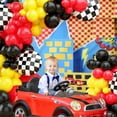 thumbnail image 2 of WODJR 143Pcs Racing Car Balloon Garland Racing Car Party Decorations Racing Car Balloons Black Red Balloon Garland Arch Kit Black Red Yellow Balloons Checkered Balloons for Racing Car Party Supplies, 2 of 4