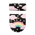 thumbnail image 5 of HELLHERO Rainbow Star Pattern Round Toilet Lid Dust Cover, Easy to Clean Polyester Toilet Lid Covers Set, U-Shaped, 5 of 8