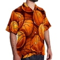 thumbnail image 2 of Basketball Men's Casual Button Down Short Sleeve Hawaiian Printed Summer Beach Shirts, 2 of 6