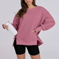 thumbnail image 4 of UYISJ Women's Sherpa Fleece Sweatshirts Oversized Long Sleeve Thick Warm Pullover Sweater Fall Thermal Solid Color Shirts Pink L, 4 of 8