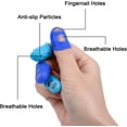 thumbnail image 5 of 16 Pcs Finger Tips, 4 Sizes Silicone Thimble Fingertip Grips Finger Protectors Pads Cover for Paper Sorting, Page Turning, Hand Sewing, Money Counting, Guitar Playing - Blue, Aqua, 5 of 14