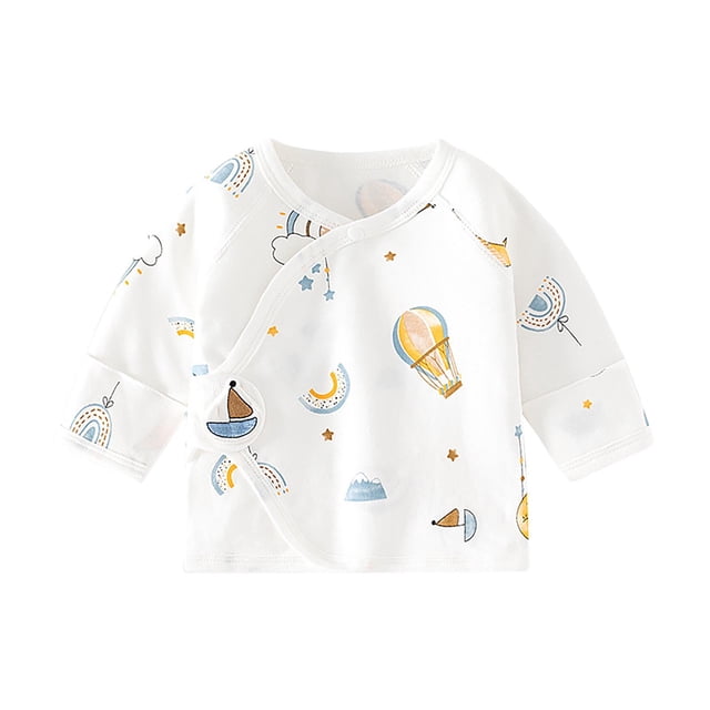 Baby Spring Thin Printed Half Back Pajamas and Monk Clothing Baby Top