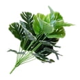 thumbnail image 4 of Plantas artificiales Hojas Hoja de palmera tropical falsa Hogar Cocina Suministros de plantas de plástico, Verde claro, Hojas de borde blanco Speravity HA8159-02B, 4 of 6