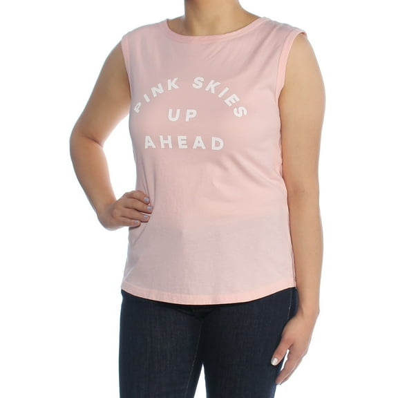 BAN.DO $42 Womens New 1506 Pink Printed Crew Neck Cap Sleeve T-Shirt Top S B B