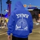 thumbnail image 1 of MHFRRA Sudadera con Capucha de Temática Cómoda para Un Jersey Informal, Ropa de Calle Suave, Ajuste Relajado, Suéter de Cuello Redondo con Diseño de Capucha Azul, 1 of 5