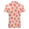 thumbnail image 5 of Strawberries Colorful Pink Red Green Men Zipper T-shirt Summer Casual Short Sleeve T-shirt Top, 5 of 7