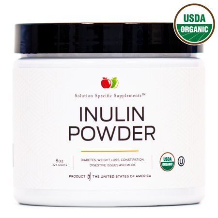Certified Organic Fiber (Organic Inulin Powder Fiber Supplement - Jerusalem Artichoke Prebiotic Bulk Inulin Fiber Powder 8oz Digestion Gut)