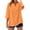 Orange, variant on Yubnlvae 3/4 Sleeve Linen Tops for Women - 2025 Trendy Boho Button-Up Shirts (Cotton Blend, Vacation Ready) Black L