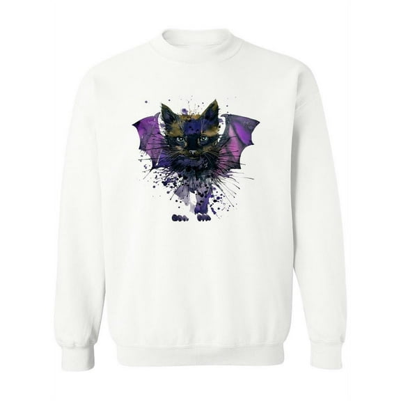 Cute Bat Kitten. Sweatshirt Women -Image by Shutterstock, Female Large