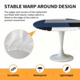 thumbnail image 6 of Blue Blocks Elastic Fitted Round Table Cover Geometric Abstract Art Waterproof Outdoor Tablecloth for Holiday Party, Picnic, Patio & Dining Fits Tables Up to 36"-44", 6 of 8