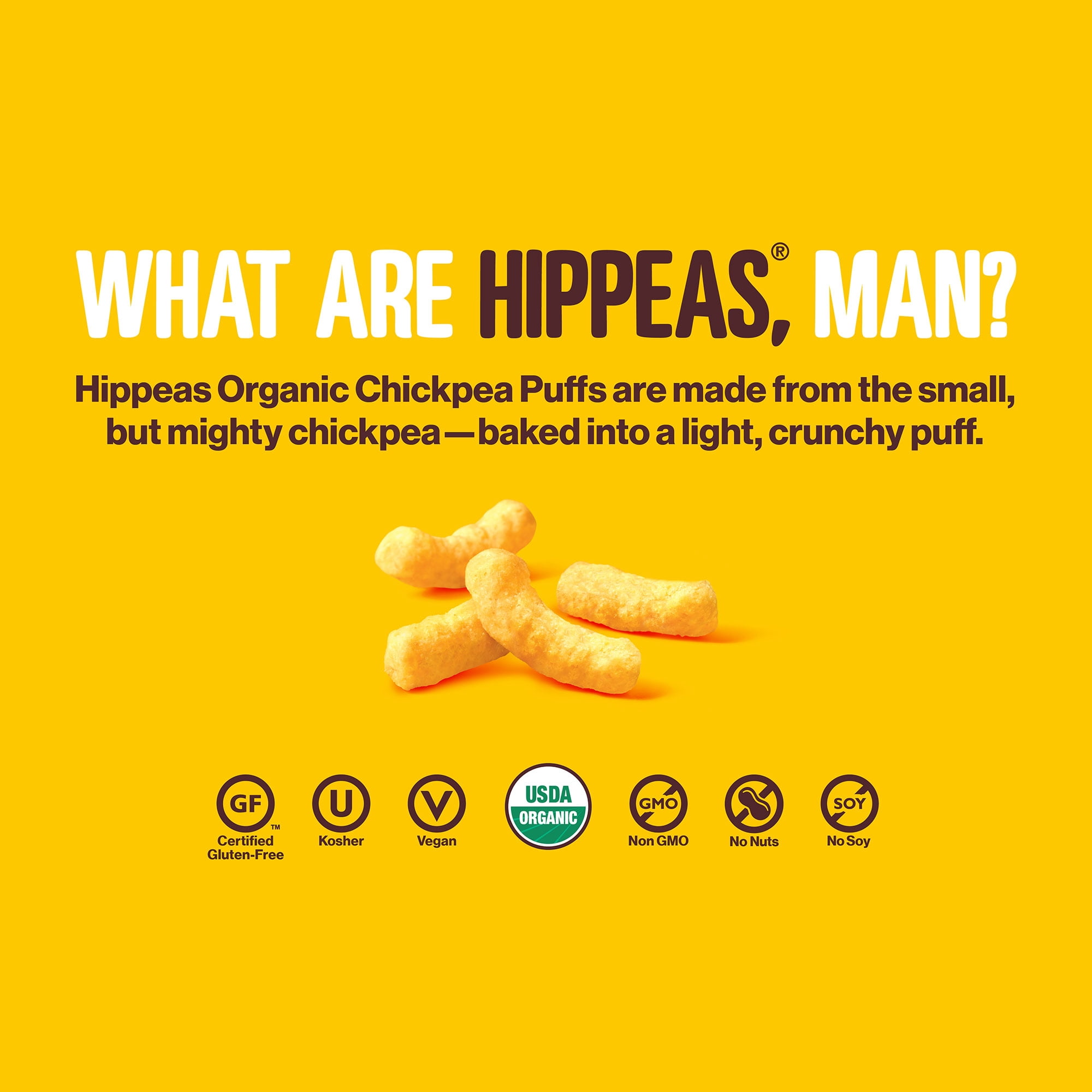 Hippeas Organic Vegan Chickpeas Puffs, Nacho Cheese, 5 oz