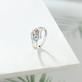 thumbnail image 4 of Gem Stone King 925 Silver and 10K Yellow Gold Peach Morganite Sky Blue Topaz and White Lab Grown Diamond Women Ring (1.12 Cttw, Round 5MM, Gemstone Birthstone, Size 5), 4 of 5