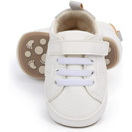 

Baby Boys Girls Shoes Lace Up Leather Infant Sneakers Non Slip Rubber Sole Newborn Loafers Toddler First Walker Crib Shoes