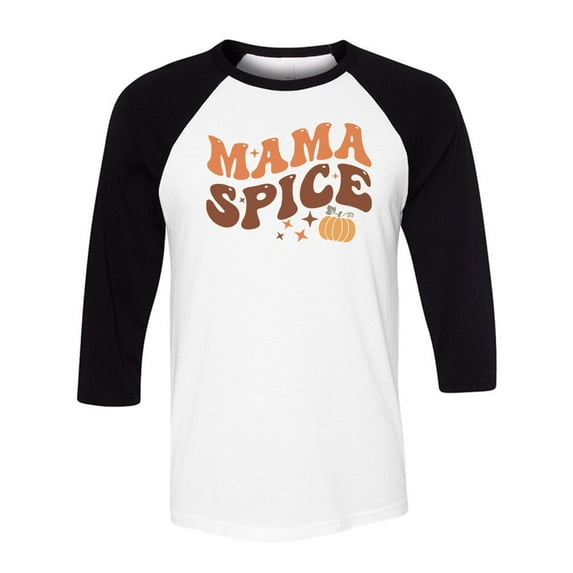 Mama Spice Three-Quarter Raglan Sleeve Baseball Shirt Unisex X-Large White/Black