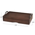 thumbnail image 3 of DecMode 18" x 11" Brown Wood Hidden Drawer Tray with Black Metal Handles, 1-Piece, 3 of 8