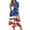 Red, variant on Women's 4th of July Patriotic Dress, Women Loose Fit Round Neck Short Sleeve Dress, Sexy Independence Day American Flag Printed, Mid-Length Bohemian Sundress for Summer Beachwear,Blue L