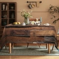 thumbnail image 2 of Brown Wooden Tablecloth for Rectangle Tables,Linen Table Cloth,Table Cover for Dining Kitchen Decor Party Banquet,60x120, 2 of 5