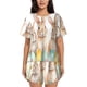 thumbnail image 1 of Fotbe Happy Easter Conjunto de Pijama Estampado para Mujer, 2 Piezas, Ropa de Dormir con Camiseta de Manga Corta y Shorts Suaves-Large, 1 of 6