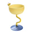 thumbnail image 1 of Vasos de yogur de vidrio de colores resistentes al calor con patas, s pequeños para , copas de postre, para frutas, Bar, cócteles, , base azul amarilla Macarena Cuencos de postre de copa, 1 of 7