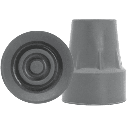 Replacement Rubber Tip (Pivit Super Crutch Tips | Heavy-Duty Rubber Replacement Feet for Canes & Crutches | Large Surface Superior Grip | Flex-Technology Shock Absorption to Reduce Arm Fatigue | Gray, 7/8