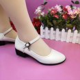 thumbnail image 4 of Elderly Low Heel Dance Shoes Black Solid Color Leather Shoes Suitable for Walking Dancing Wear, 4 of 5