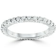 thumbnail image 1 of 1.00CT Round Natural Diamond Eternity Wedding Ring 14K White Gold Womens Band, 1 of 3