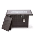 thumbnail image 4 of LeisureMod Wicker 55,000 BTU Fire Pit Table with Removable Lid and Tempered Glass Shield Propane Tank Storage for Modern Home, Patio, Backyard Garden Mace Collection in Dark Brown, 4 of 13