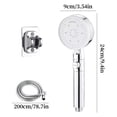 thumbnail image 4 of Tuvgenk Handheld Shower Head High Pressure Shower Head Detachable Replacement Silver 8 Spray Modes Plastic for Home Bathroom, 4 of 5