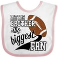 thumbnail image 3 of Inktastic Little Brother and Biggest Fan Football Player Boys Baby Bib, 3 of 4