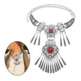 thumbnail image 3 of Collar bohemio vintage con borlas retro, colgante, cadena para suéter para mujeres y niñas. rojo, 3 of 9