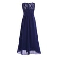 thumbnail image 3 of Yruioon Kids Girls Lace Chiffon Flower Girls Dress Sequined Princess Wedding Birthday Party Gowns Navy Blue 14, 3 of 7