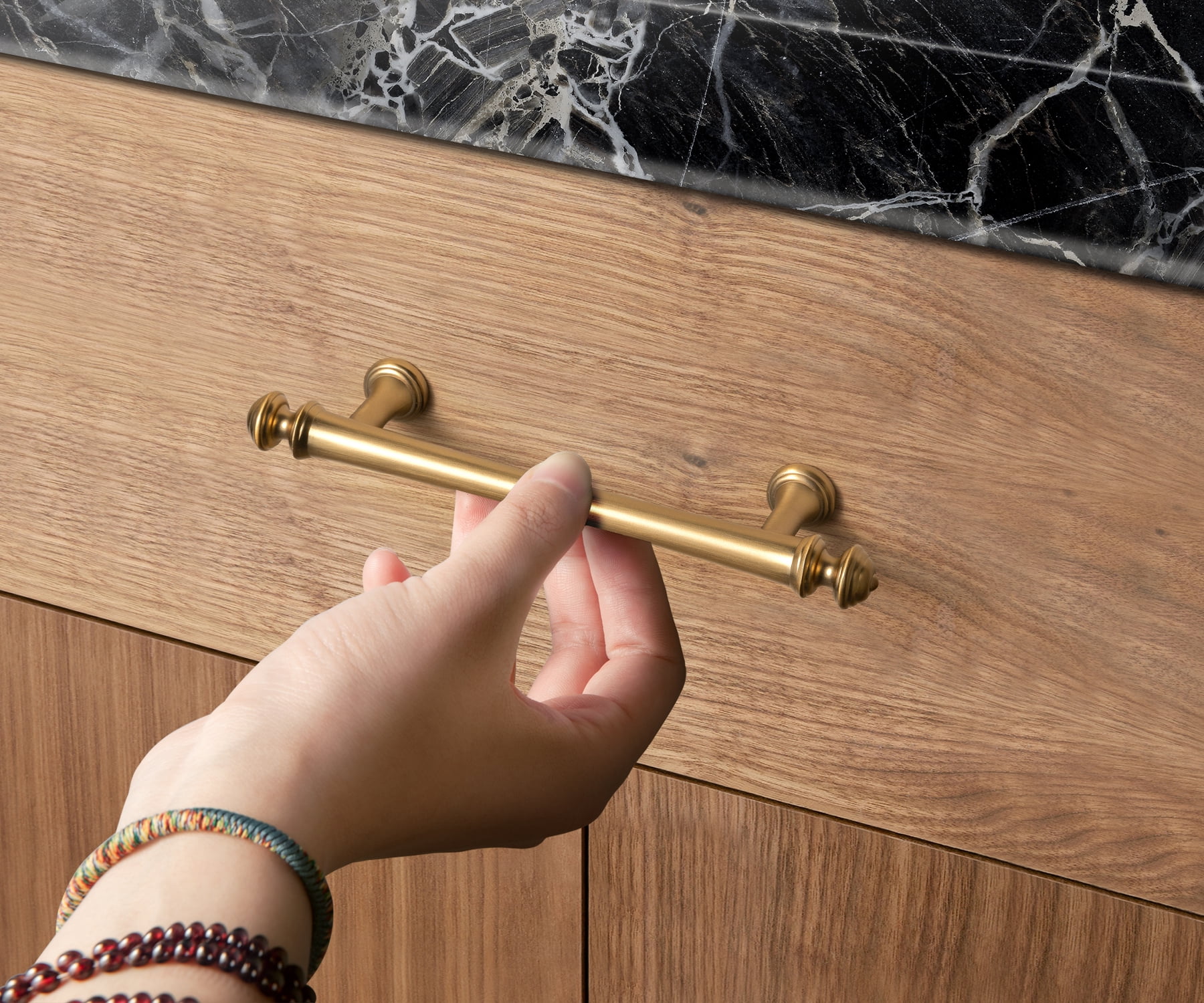 Goo-Ki 12 Pack 7.6"(192mm) Hole Center Champagne Bronze Kitchen Cabinet Handles, Closet Classic Zinc Alloy Cabinet Pulls Dresser Handles for Bedroom,Drawer,Cupboard & Wardrobe