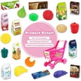 thumbnail image 6 of PayUSD Toy Shopping Cart Toddler Shopping Cart 18'' Pretend Grocery Cart with Pretend Play Food Items Realistic Kitchen Accessories Supermarket Pretend Play Shopping Cart For Kids Ages 18M+ Doll Size, 6 of 7