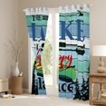 thumbnail image 3 of jejeloiu Happy Lake House Blackout Curtains Set of 2 (52x84 Each),Rustic Wooden Planks Window Curtains For Boys Girls, 3 of 6